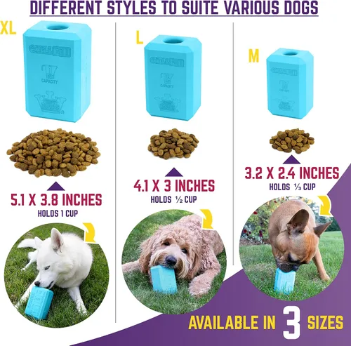 Vista 7 de Chew King Juguete Premium para Perros con Premio, Mediano, Extremadamente Duradero, Colección de Juguetes Rellenables de Goma Natural, Alimentación