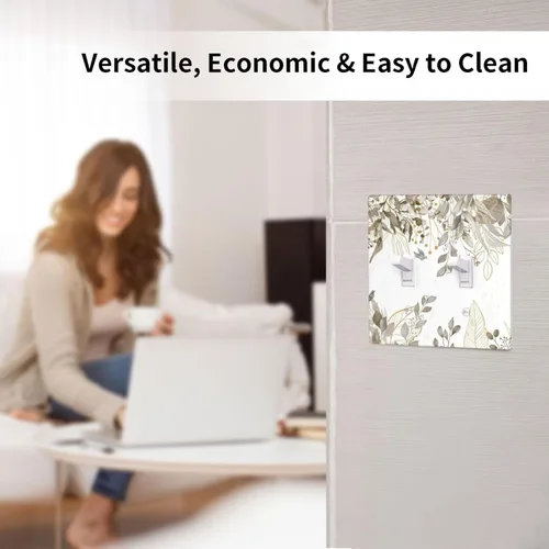 Vista 7 de Placa decorativa de pared eléctrica decorativa con bandera estadounidense, escopeta de doble palanca, placa de cubierta de interruptor de luz de 2