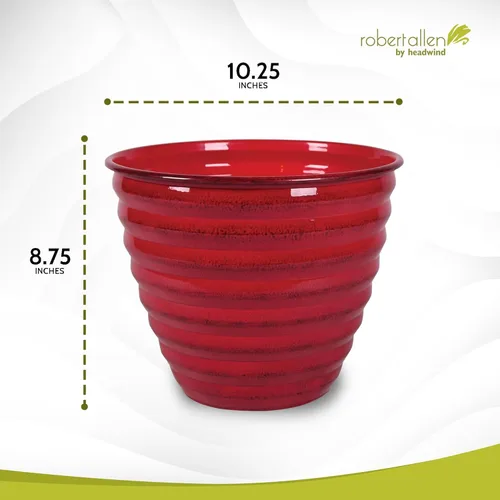 Vista 2 de Maceta decorativa Avondale de la colección clásica Ironstone de Headwind Robert Allen, Autumn Blaze, 10 pulgadas