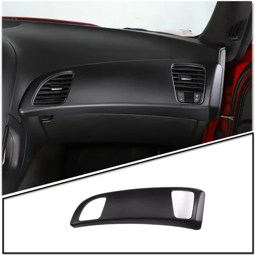 Vista 10 de LLKUANG Marco decorativo del panel de salida de aire del coconductor del coche para Chevrolet Corvette C7 2014-2019 ABS tablero cubierta accesorios