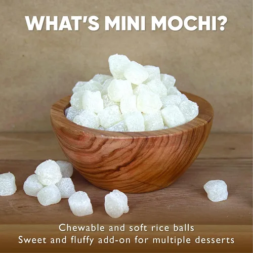 Vista 3 de Fanale Mini pastel de arroz dulce Mochi – Merienda mixta original/arco iris para aderezos de yogur congelado/coberturas de helado/coberturas