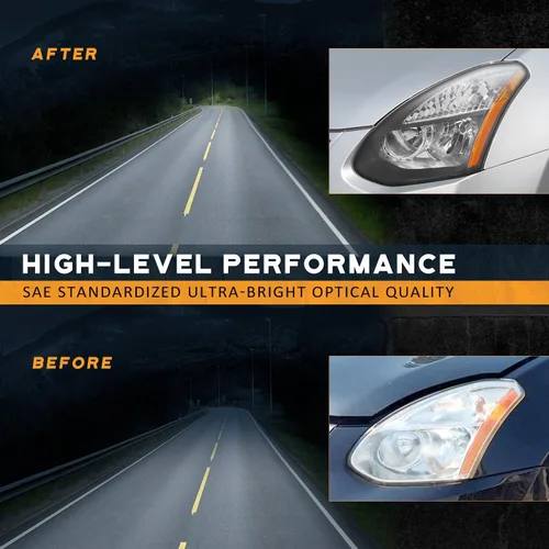 Vista 7 de WEELMOTO Faro delantero para Nissan Rogue 2008-2013/2014-2015 Select, carcasa negra reflector ámbar, izquierdo+derecho