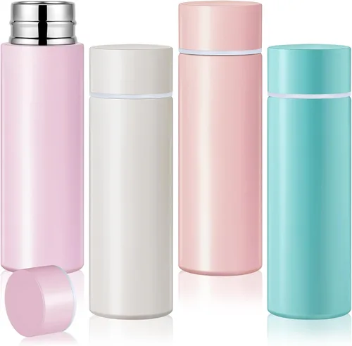 Vista 16 de Irenare Mini botella de agua de 5 onzas, mini botella de acero inoxidable aislada para botella de agua, bonita botella a prueba de fugas, mantiene