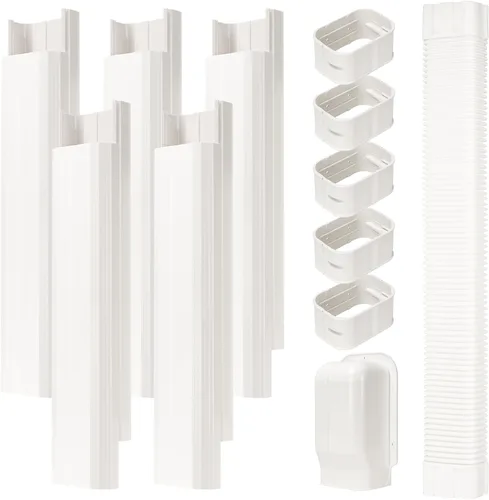 Vista 15 de Kit de cubierta de conjunto de líneas de 3" de ancho y 7.5 pies de largo para aires acondicionados mini split, cubierta de línea delgada de PVC