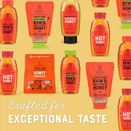 Vista 8 de Nate's - Miel 100% pura, cruda y sin filtrar - Sabor galardonado, botella exprimible de 16 onzas (paquete de 6)