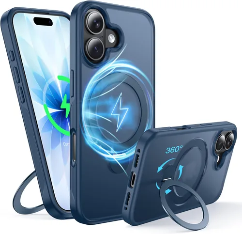 Vista 45 de [NO.1 Magnético] Funda para iPhone X (10)/Xs con carga inalámbrica MagSafe [mate translúcido] [antihuellas] [prueba de caídas de grado militar]