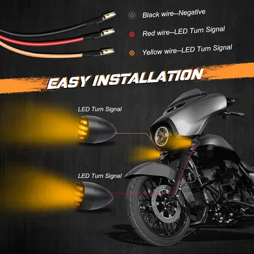 Vista 5 de Luces intermitentes NTHREEAUTO para motocicleta, faros intermitentes de LED, de aluminio y resistentes al agua, luces indicadoras universales