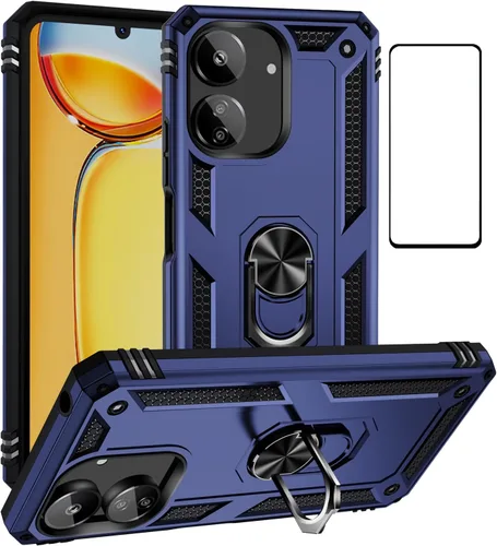 Vista 91 de Funda para Xiaomi POCO X3 NFC /X3 Pro con protector de pantalla, armadura de protección militar híbrida resistente a prueba de golpes, funda Negro