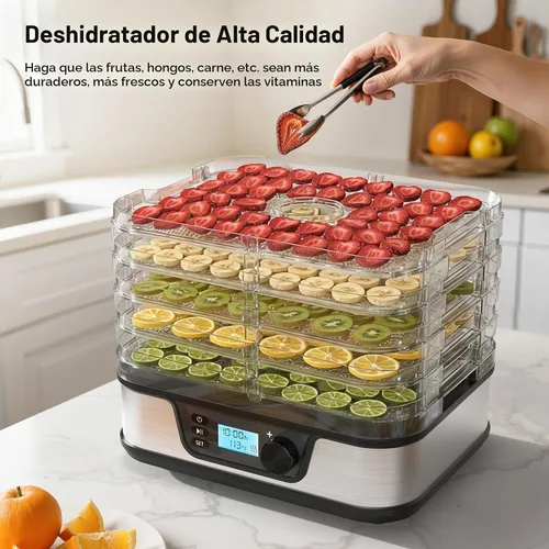 Vista 6 de Electactic Deshidratador de alimentos de 5 bandejas con temporizador de 72