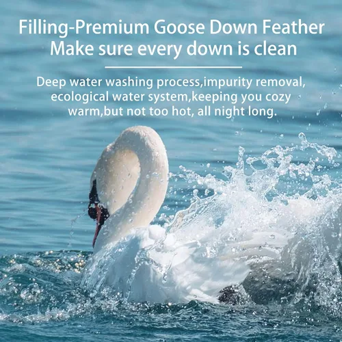 Vista 3 de KAKABELL Relleno de edredón, edredón de plumón de ganso tamaño King, funda 100% algodón, 750+ potencia de relleno de 61 onzas, relleno de plumón