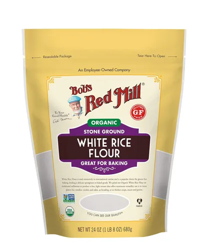 Vista 3 de Bob's Red Mill Harina de arroz blanco orgánica, 24 onzas (paquete de 4)