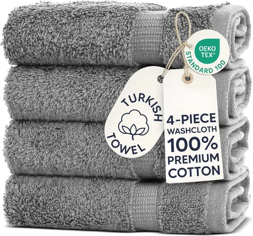 Vista 54 de Chakir Turkish Linens Hotel & Spa - Toallas turcas 100% algodón de alta absorción (4 unidades, color aguamarina) Premium Cotton Turkish Washcloths