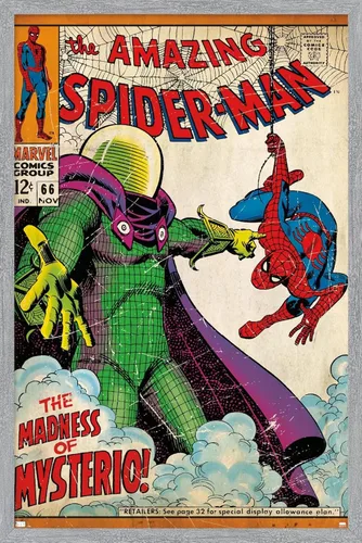 Vista 16 de Marvel Comics Spider-Man - Póster de pared Amazing Spider-Man #66, 22.4 pulgadas de largo x 14.7 pulgadas de ancho, versión enmarcada de madera