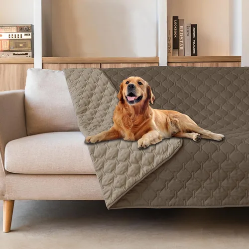 Vista 55 de gogobunny 100% Funda de cama para mascotas impermeable y reversible para perros, manta para sofá, protector de muebles para cachorros, perros gris