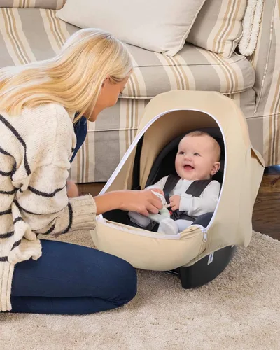 Vista 6 de Metplus Toldo 2 en 1 para Asiento de Automóvil de Bebé, Parasol de Privacidad Multiuso, Protege la Seguridad del Bebé con Estilo, Fundas