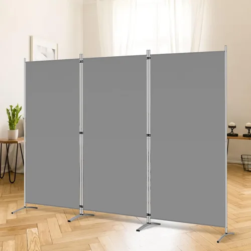 Vista 12 de RANTILA Divisor de habitación de 4 paneles, pantalla de privacidad plegable de 6 pies con pies anchos, partición independiente para separación