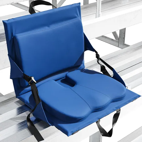 Vista 10 de Everlasting Comfort Asientos de estadio con soporte de respaldo, sillas de espuma viscoelástica ajustables con respaldo y cojín, portátil, cojín
