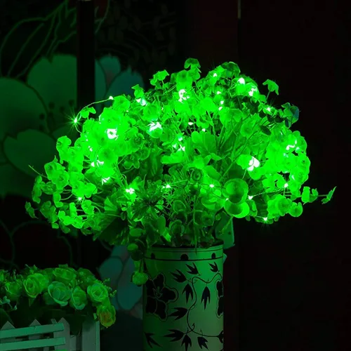 Vista 7 de RUICHEN Guirnalda de luces LED de alambre plateado con carrete de 99 pies, 300 luces LED de 99 pies, color verde