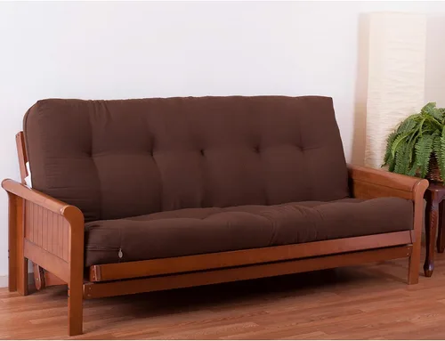 Vista 82 de Blazing Needles Renewal - Colchón futón de sarga de 8 pulgadas, individual, color borgoña