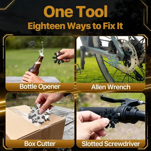 Vista 6 de Rellenos de calcetín para hombres 2025 - Multiherramienta de copo de nieve paquete de 2, regalos de Navidad para él - Multiherramienta de acero