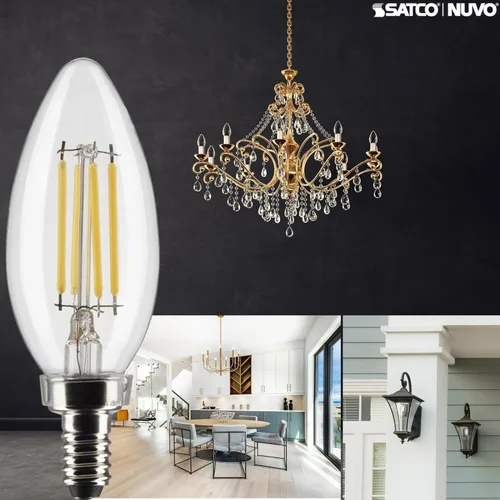 Vista 3 de Satco S21265 - Bombilla LED B11 de 4 W, 3000 K (2 bombillas)