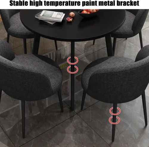 Vista 5 de YVYKFZD Mesa y sillas de oficina, sala de recepción, juego de mesa de comedor simple para cocina, mesa de conferencias redonda para 4, mesa