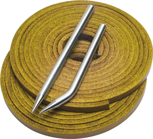 Vista 21 de Softball Baseball Glove Lace, Mitt Lace Repair Kit Includes 2 Leather Laces and Lacing Needle for Catcher's Glove Negro