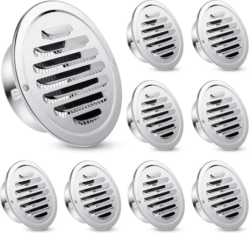 Vista 27 de Zonon 4 rejillas de ventilación de acero inoxidable Soffit de 4 pulgadas, cubierta de ventilación redonda para secadora con pantalla de malla