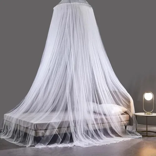 Vista 7 de Mosquitera con Dosel para Cama de Niñas, Cortinas de Cama King con Dosel Tamaño Full Queen desde el Techo, Mosquitera de Cúpula Tienda de Cama Twin