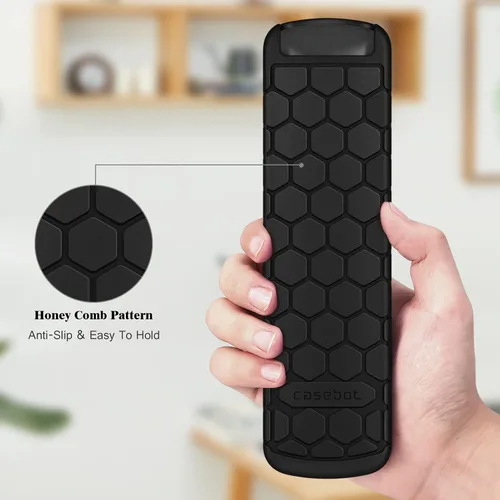 Vista 5 de CaseBot Funda de silicona para Alexa Voice Remote Pro (versión 2022), color Negro