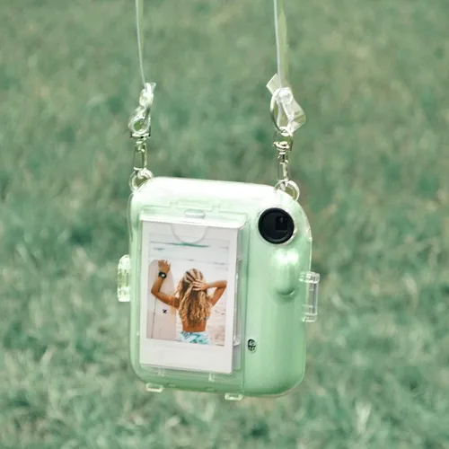 Vista 7 de Rieibi Accesorios para Fujifilm Mini 12, paquete de regalo incluye funda transparente MINI12 con correa, mini álbum de fotos, espejo para selfie