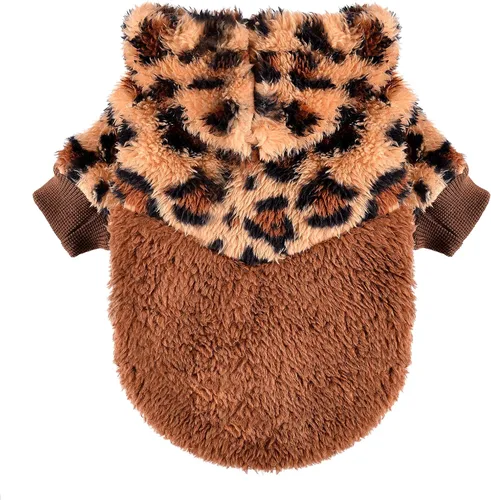 Vista 13 de Suéter de perro para perros pequeños, ropa de invierno para niños y niñas, machos y hembras, sudaderas con capucha de forro polar cálido para Verde