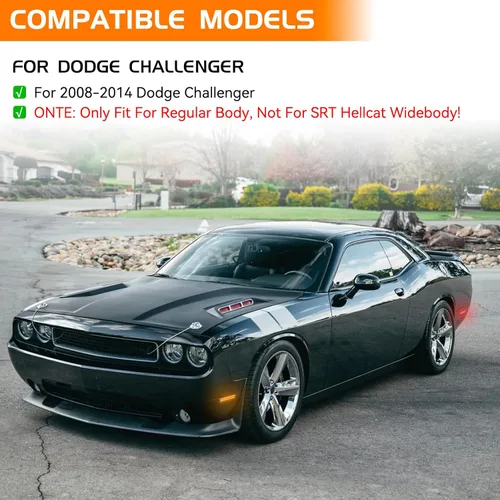 Vista 5 de Lentes ahumadas ámbar rojo LED luces de marcador lateral para Dodge Challenger 2008 2009 2010 2011 2012 2013 2014, Challenger delantero trasero