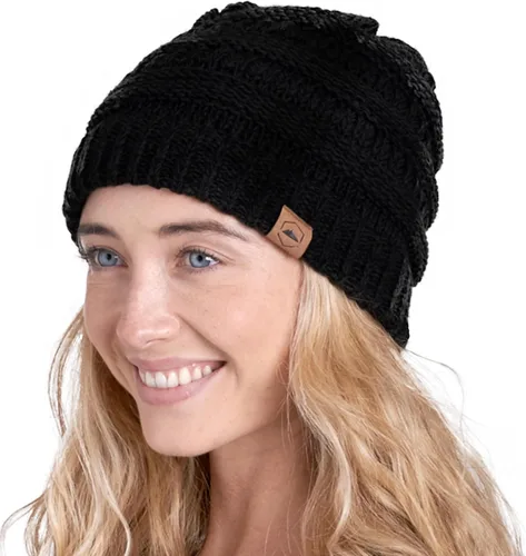 Vista 23 de Tough Headwear Gorro Beanie - Tejido Cable Knit Cálido - Sombreros de Invierno - Ajuste Holgado - Gorros para Mujeres - Esenciales de Invierno Sin