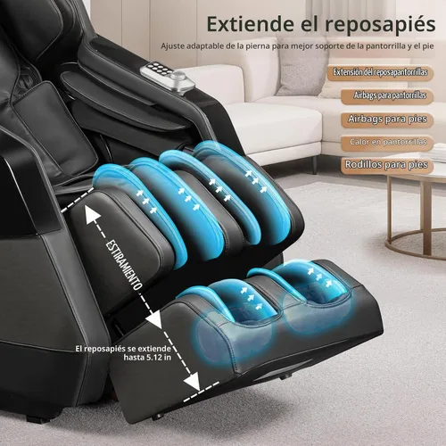 Vista 5 de Sillón reclinable de cuerpo completo de masaje de gravedad cero 4D Plateado