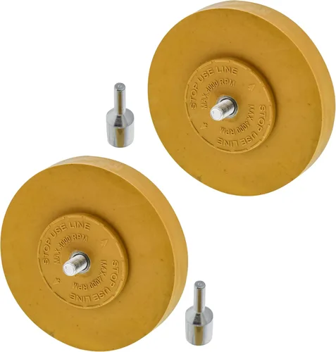 Vista 7 de TCP Global Rueda de goma con adaptador de taladro, rueda para quitar calcomanías, herramienta de eliminación de rayas, herramienta de eliminación