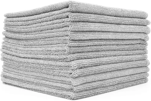Vista 19 de (Paquete de 12) 16" x 16" toallas de limpieza de microfibra de grado comercial para usos múltiples, altamente absorbentes, sin pelusa, sin manchas