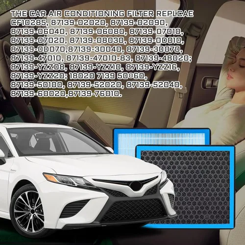 Vista 5 de Filtro de aire de cabina automotriz de repuesto CF10285, filtro de aire de cabina con carbón activado para 4Runner Highlander RAV4 Camry Corolla