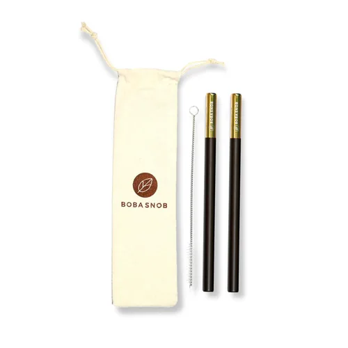 Vista 5 de Kit de Boba gourmet de bricolaje – 3 tés orgánicos de primera calidad 2 bolsas (16 onzas) de Boba (perlas de tapioca) 2 pajitas de acero