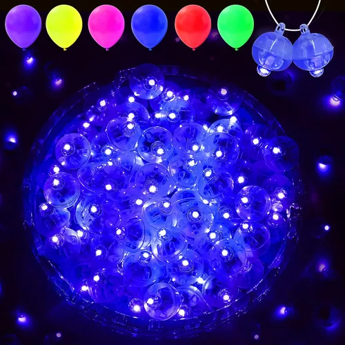 Vista 8 de 50 piezas de mini luces LED con gancho, luces LED redondas pequeñas impermeables para decoraciones de fiesta, luz de neón para fiesta de cumpleaños
