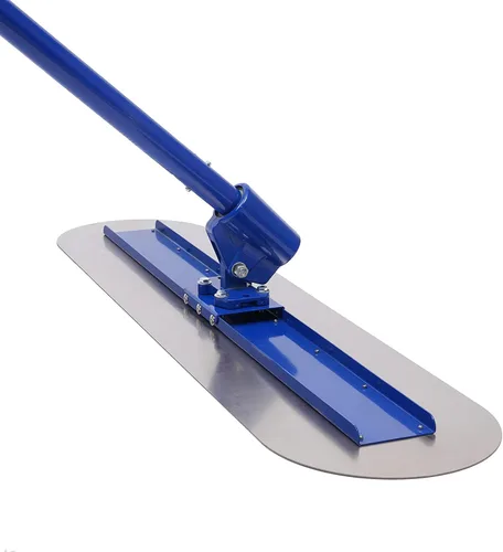Vista 3 de Xuthusman Flotador de acero inoxidable Bull Float Concrete Tool Concrete Tool 48"x8" Paleta 3 Mango Extremos redondeados 1.8M Acabado Superficie