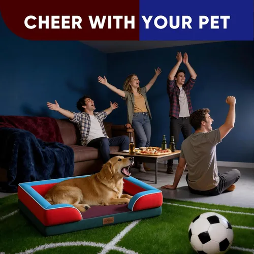 Vista 64 de Comfort Expression Cama ortopédica para perros extra grandes de 45 x 35 pulgadas, cama para mascotas XL de espuma tipo caja de huevos impermeable