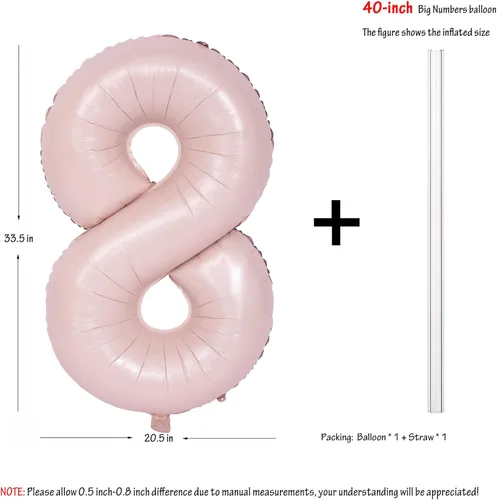 Vista 48 de Globos de 40 pulgadas con números de caramelo, papel de aluminio de helio, globos de látex de Mylar para fiesta de cumpleaños, decoración digital 0