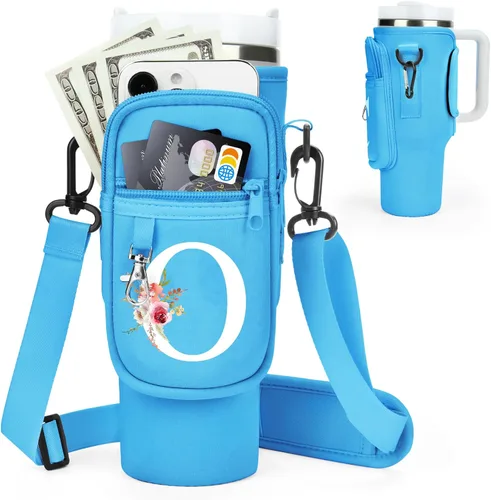 Vista 86 de Initial Water Bottle Holder with Strap for Stanley Cup Accessories 40 oz Tumbler/Simple Modern Tumbler Bag, Water Bottle Carrier Bag with Strap for