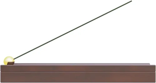 Vista 3 de Soporte de palo de incienso de madera marrón con caja de almacenamiento