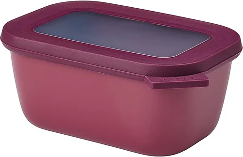 Vista 53 de Mepal Cirqula - Recipiente circular rectangular para almacenar y servir alimentos de 67.6 fl oz / 68 onzas con tapas transparentes, perfecto