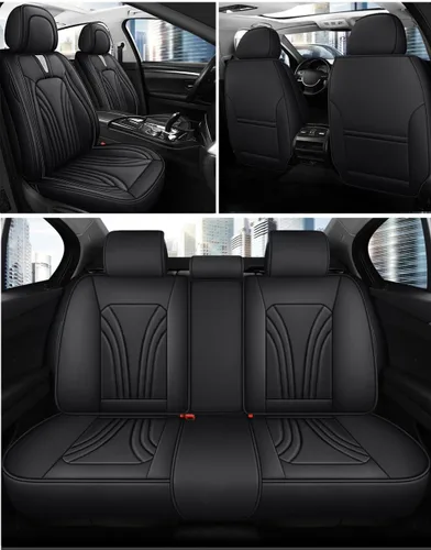 Vista 2 de Fundas de asiento de automóvil para Nissan Rogue 2014-2025, impermeables, de piel sintética, compatibles con bolsas de aire, fundas protectoras