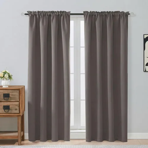 Vista 219 de OVZME Aqua Blackout Curtains for Small Window Treatment, Light Blocking Short Kitchen Window Curtains Over Sink, Dual Rod Pocket Half Window Tiers