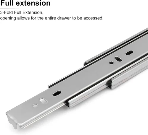 Vista 4 de 10 pares de correderas de cajón de extensión completa, con rodamientos de bolas de cierre suave de 18 pulgadas, correderas de cajón de cocina