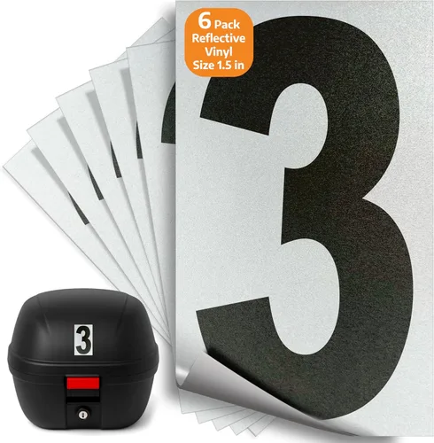 Vista 84 de iSYFIX Calcomanías de vinilo negro número 0 (Zero) – Paquete de 6 calcomanías de 1.5 pulgadas – Calcomanías de alta calidad, fondo reflectante